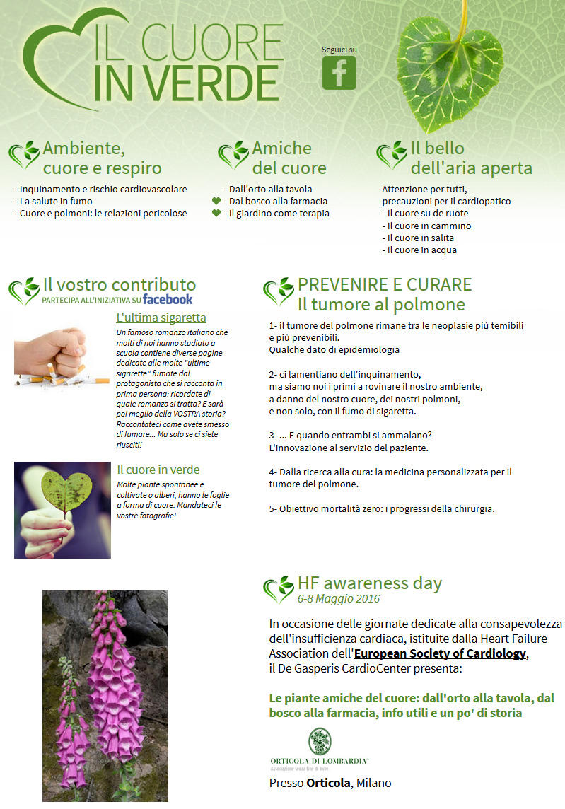 Cuore in verde - Fondazione A. De Gasperis e Cardio Center Niguarda